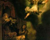 Rembrandt : The Archangel Leaving the Family of Tobias